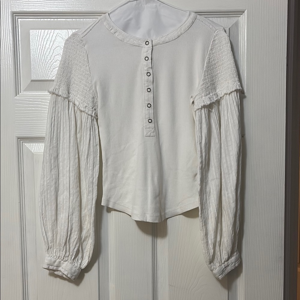 Pilcro White Textured Blouse